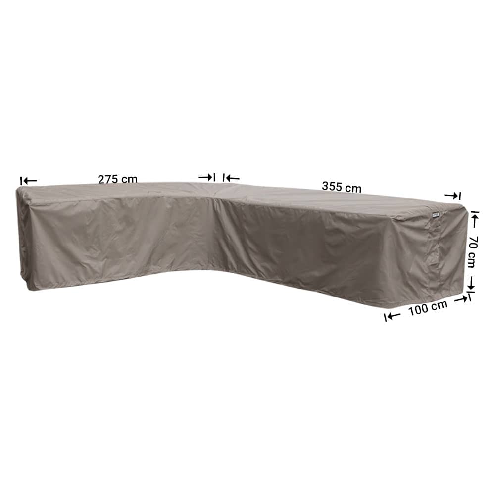 L-vormige bank beschermhoes 355 x 275 x 100 H: 70 cm