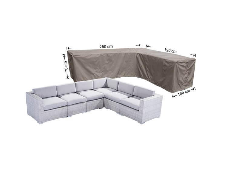 Hoekbank beschermhoes  250 x 190 x 100 H: 70 cm