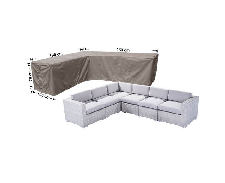 Beschermhoes voor hoekbank 250 x 190 x 100 H: 70 cm