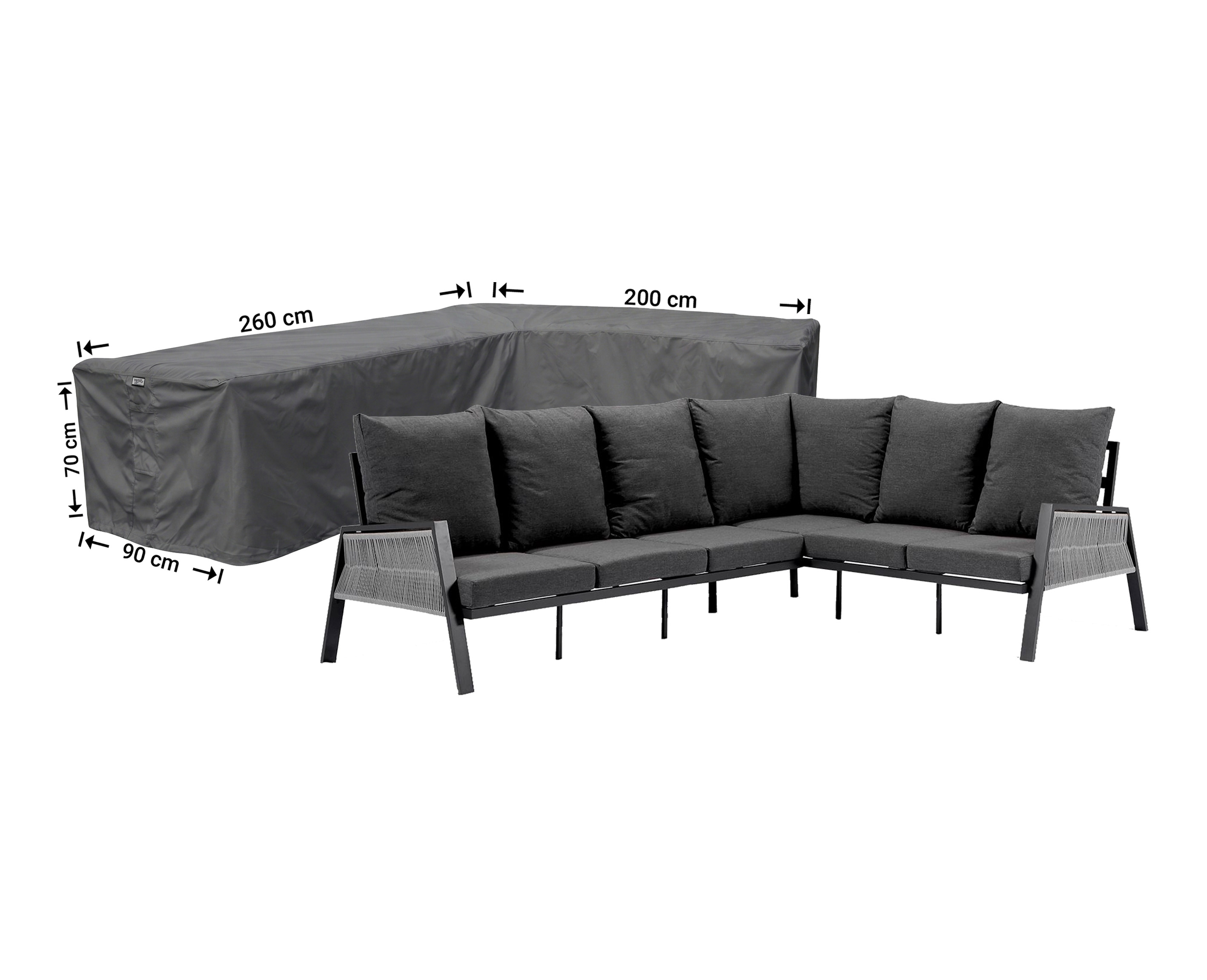 Raffles Covers corner sofa cover L-shape with long and short side
