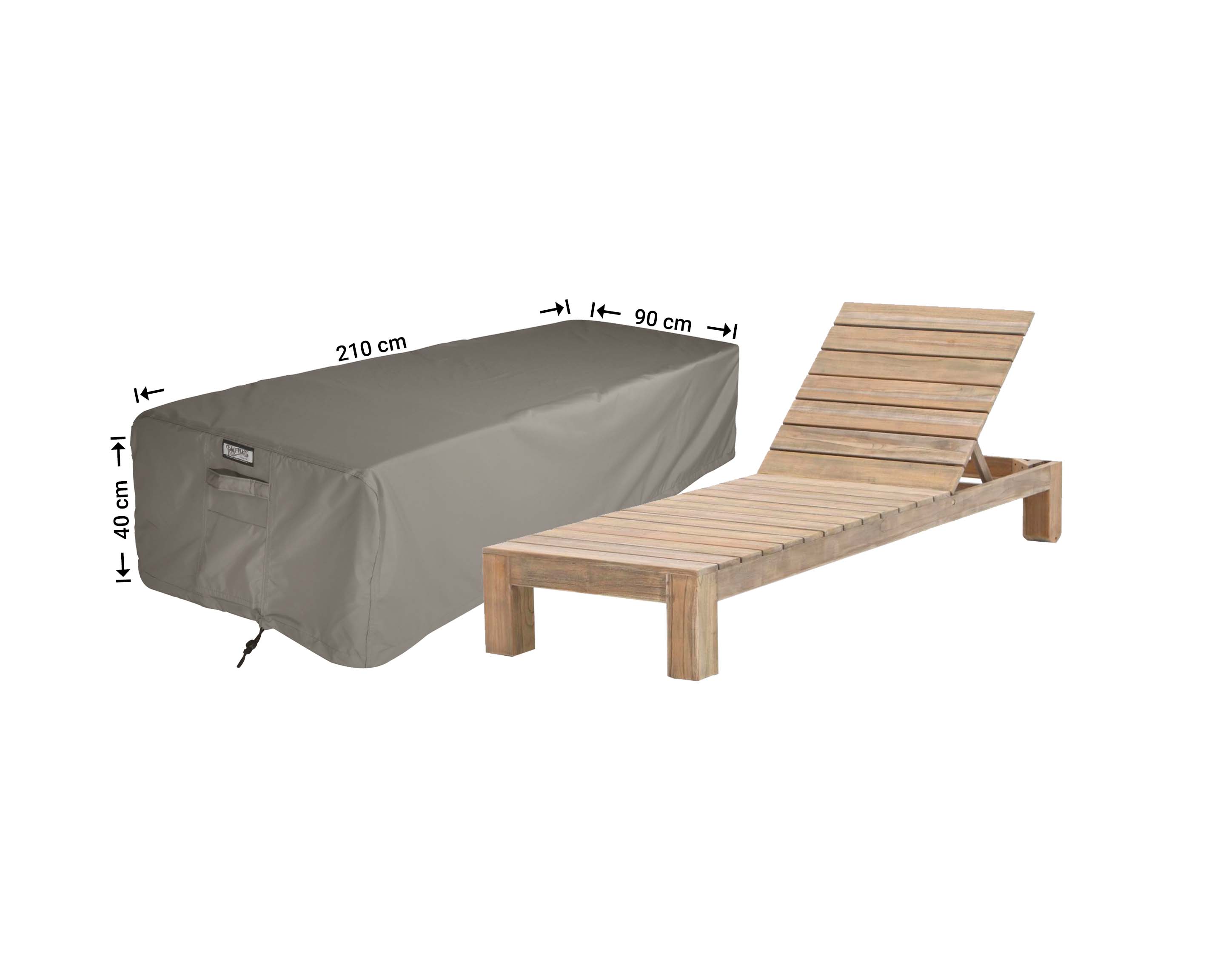 Beschermhoes voor ligbed 210 x 90 H: 40 cm