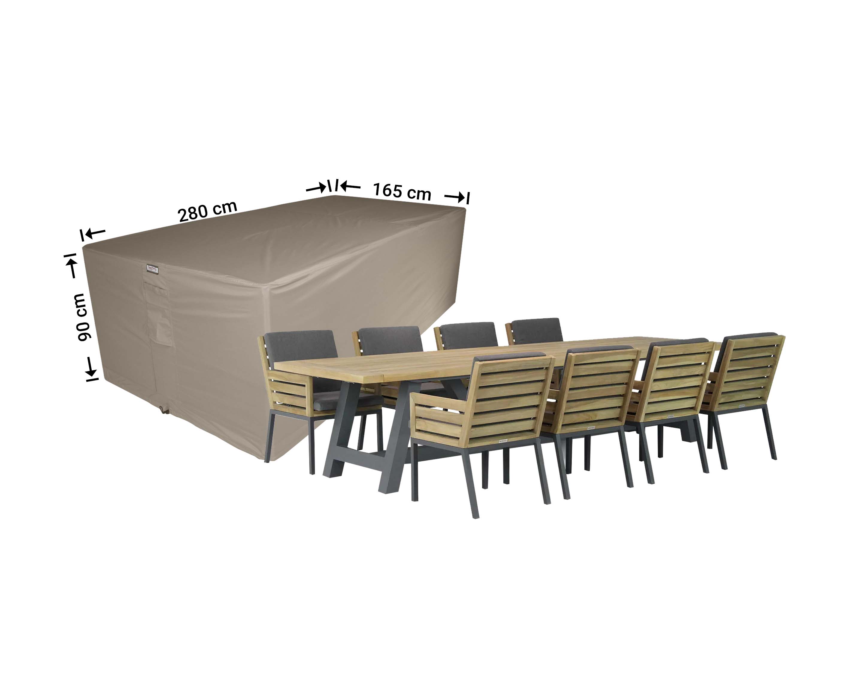 Cover for garden set 280 x 165 H: 90 cm