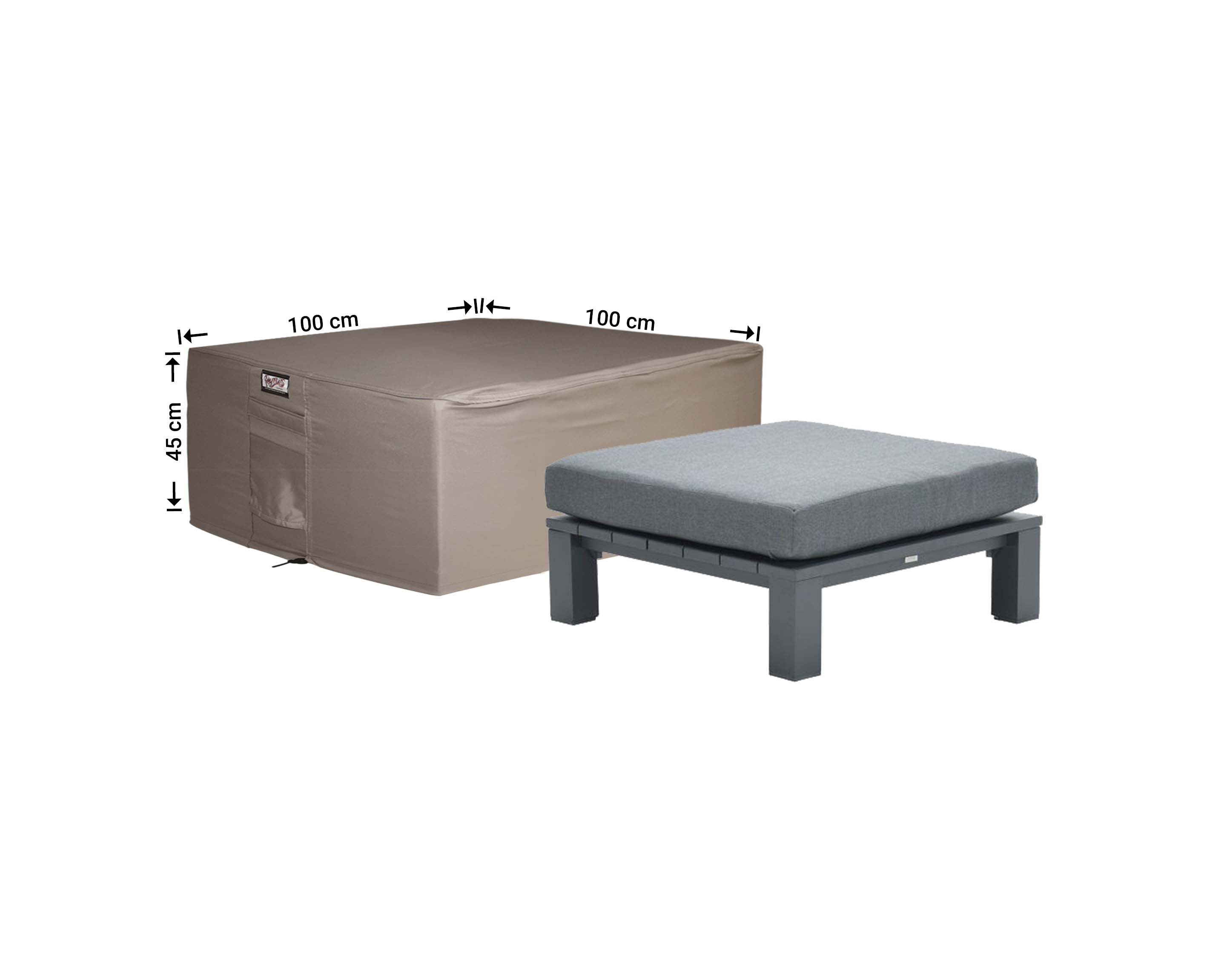 Bijzettafel hoes 100 x 100 H: 45 cm