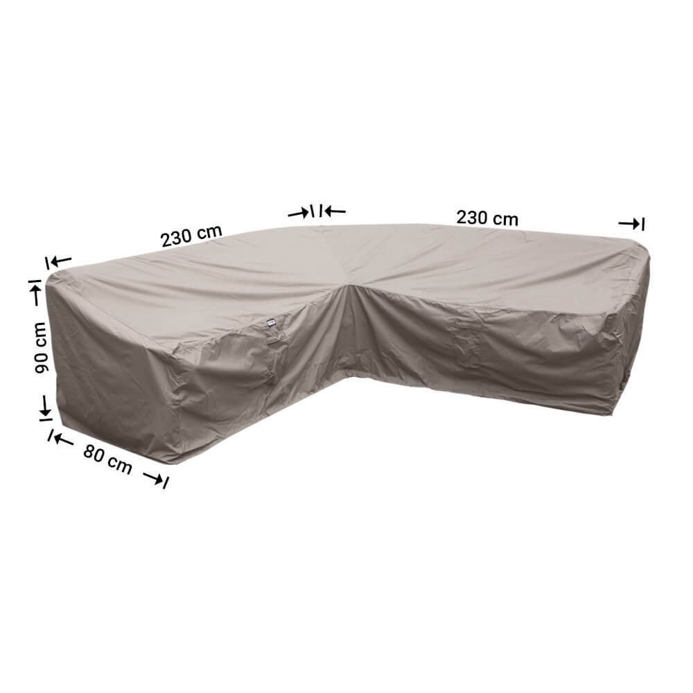 Hoes voor dining hoekbank 230 x 230 x 80 H: 90/65 cm