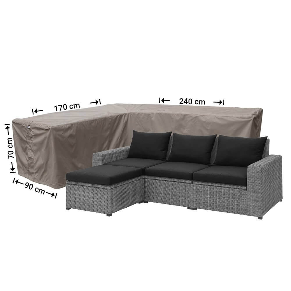 Hoes voor hoekbank 240 x 170 x 90 H: 70 cm links