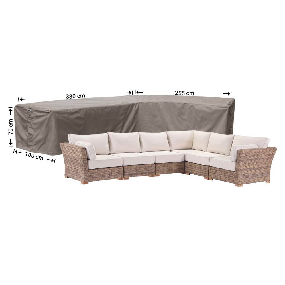 Lounge hoekbank hoes 330 x 255 x 100 H: 70 cm