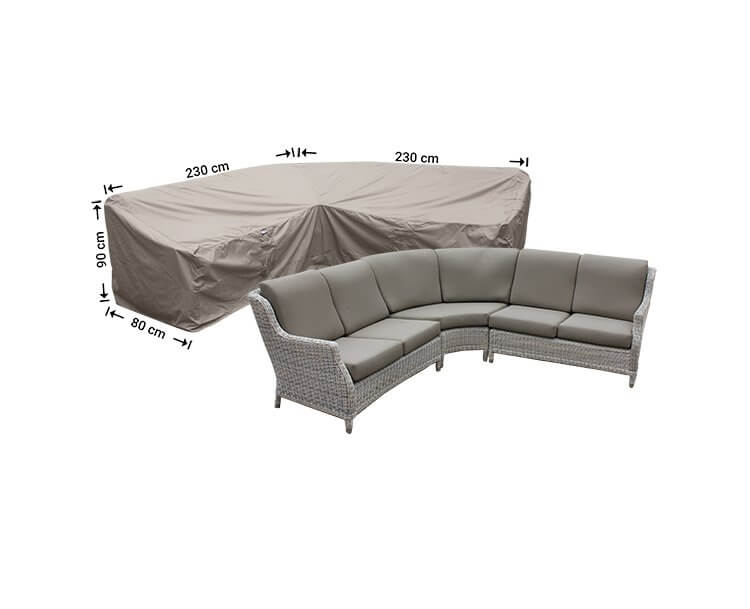 Beschermhoes voor dining hoekbank 230 x 230 x 80 H: 90/65 cm