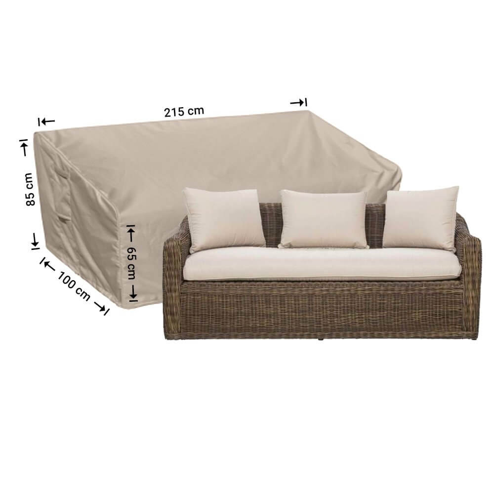 Schuin aflopende loungebank hoes 215 x 100 H: 85/65 cm