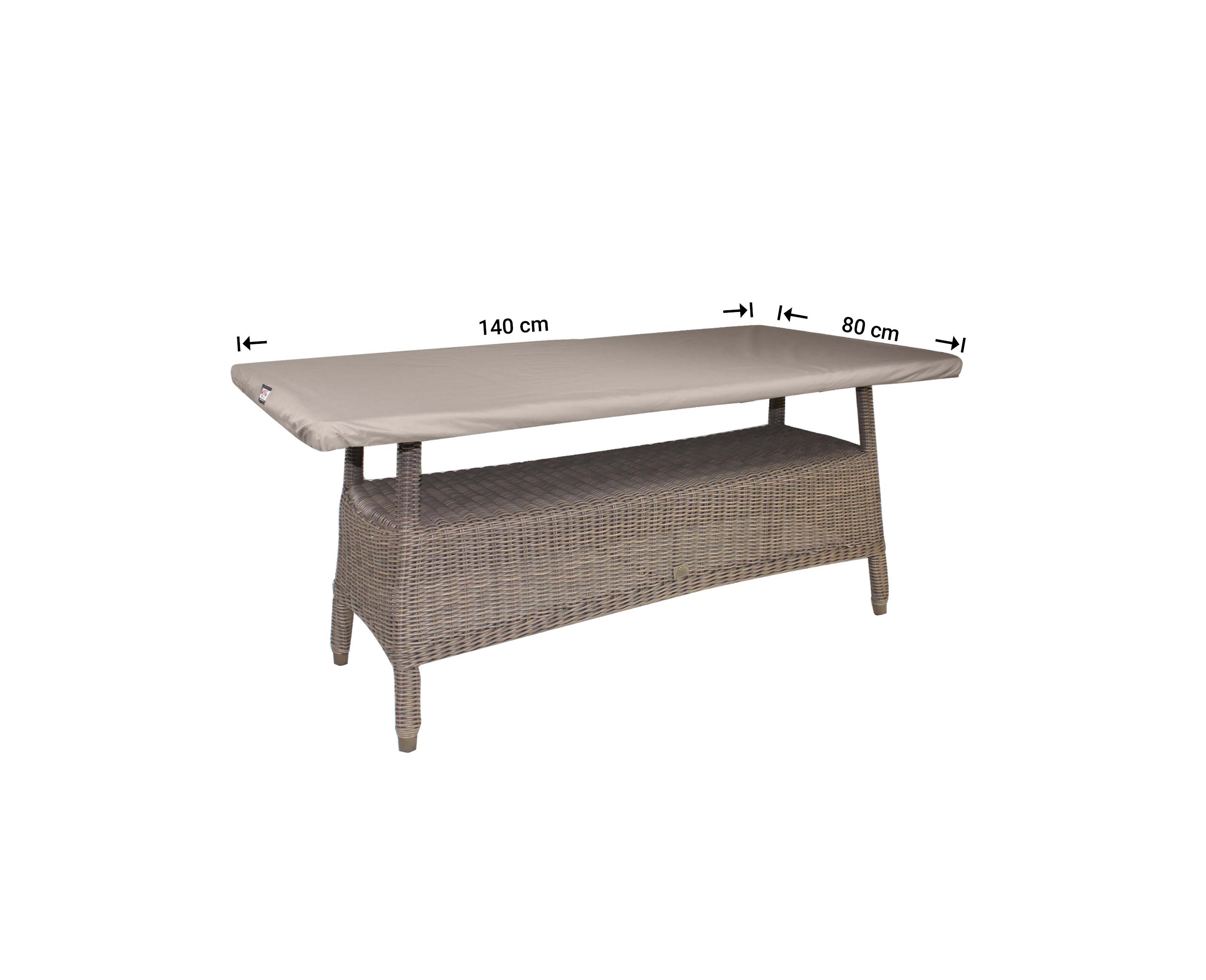 Tuintafelblad hoes 140 x 80 cm