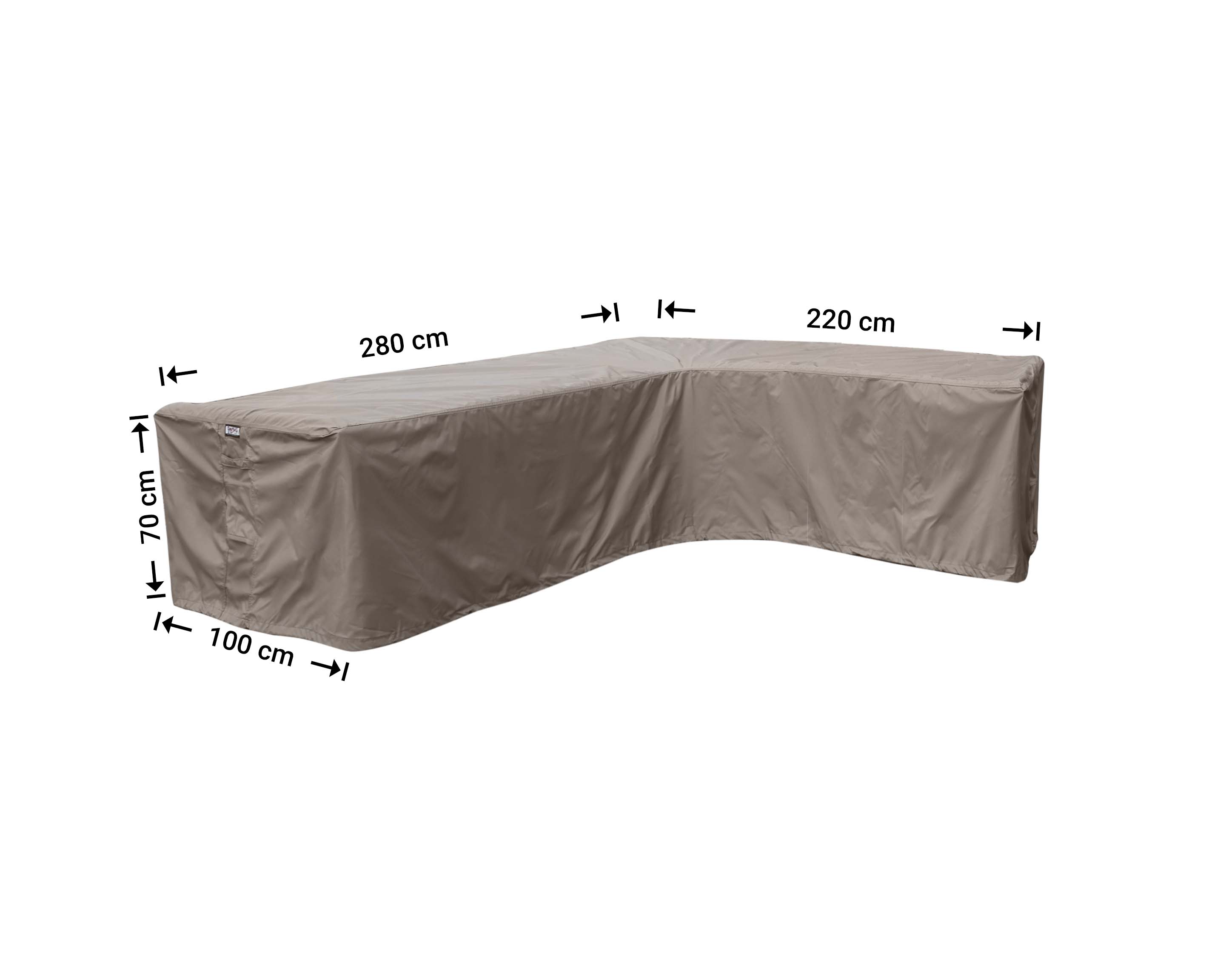 Beschermhoes voor hoekbank 280 x 220 x 100 H: 70 cm