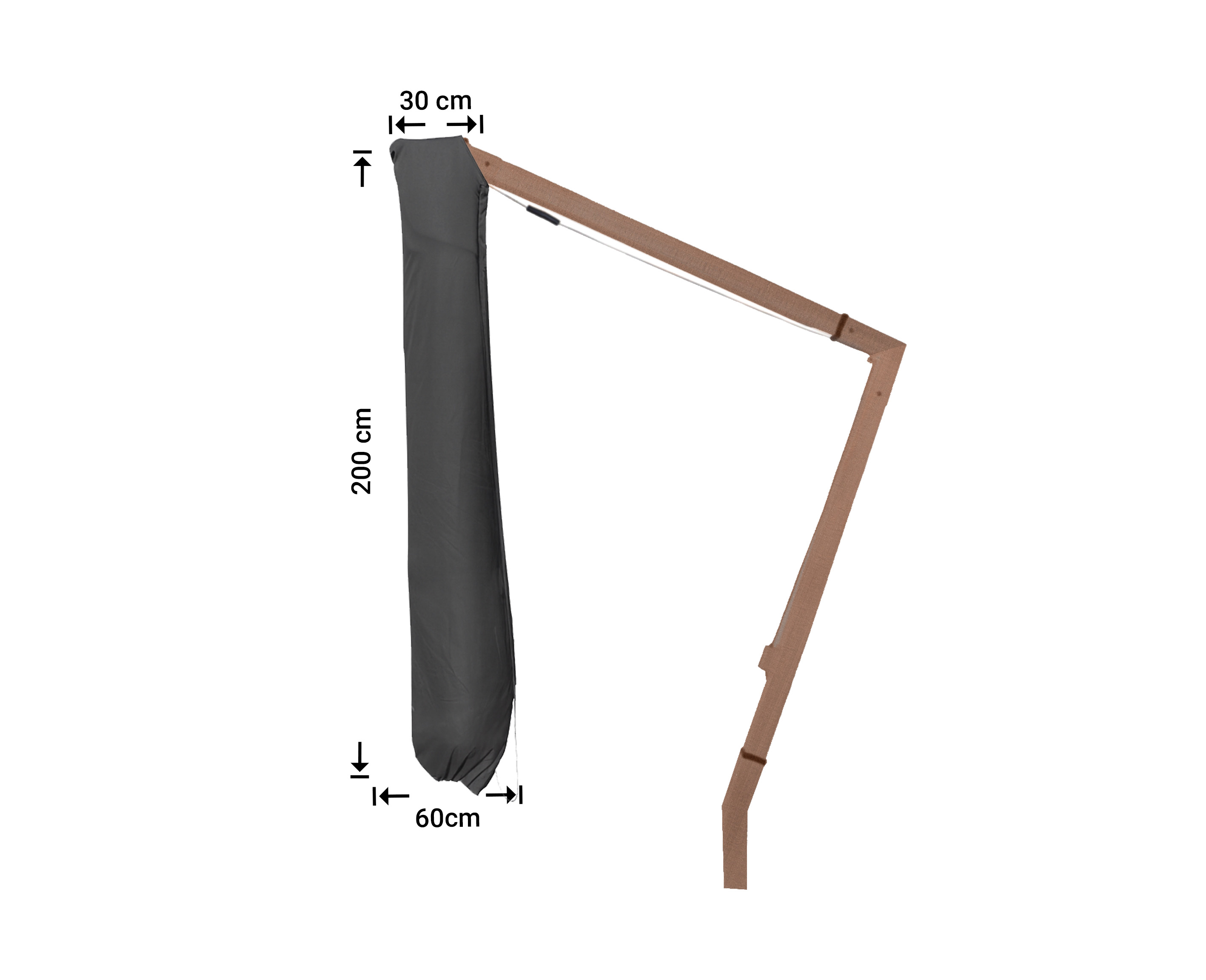 Cover for a hanging parasol, H: 280 cm
