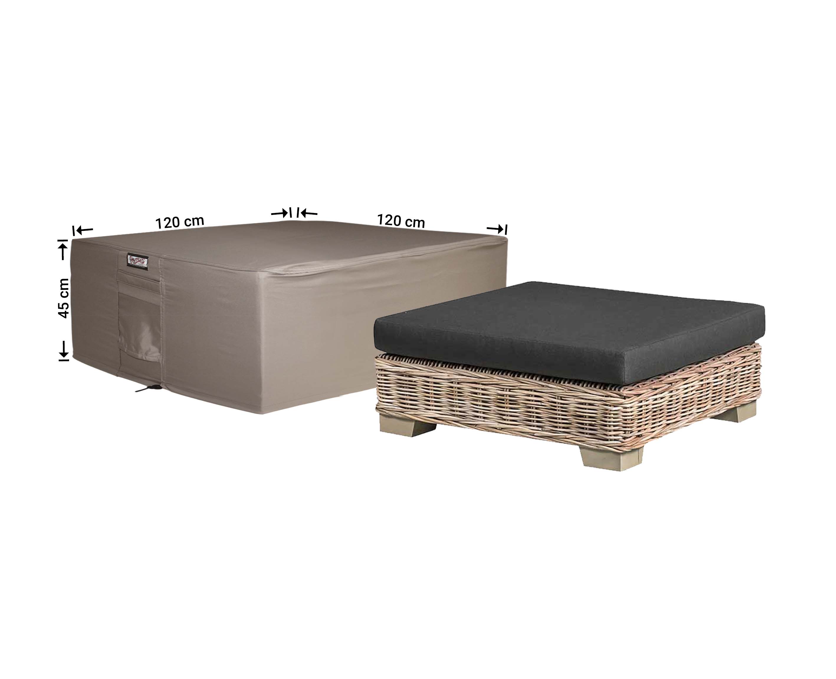 Cover for lounge table, 120 x 120 cm square XL