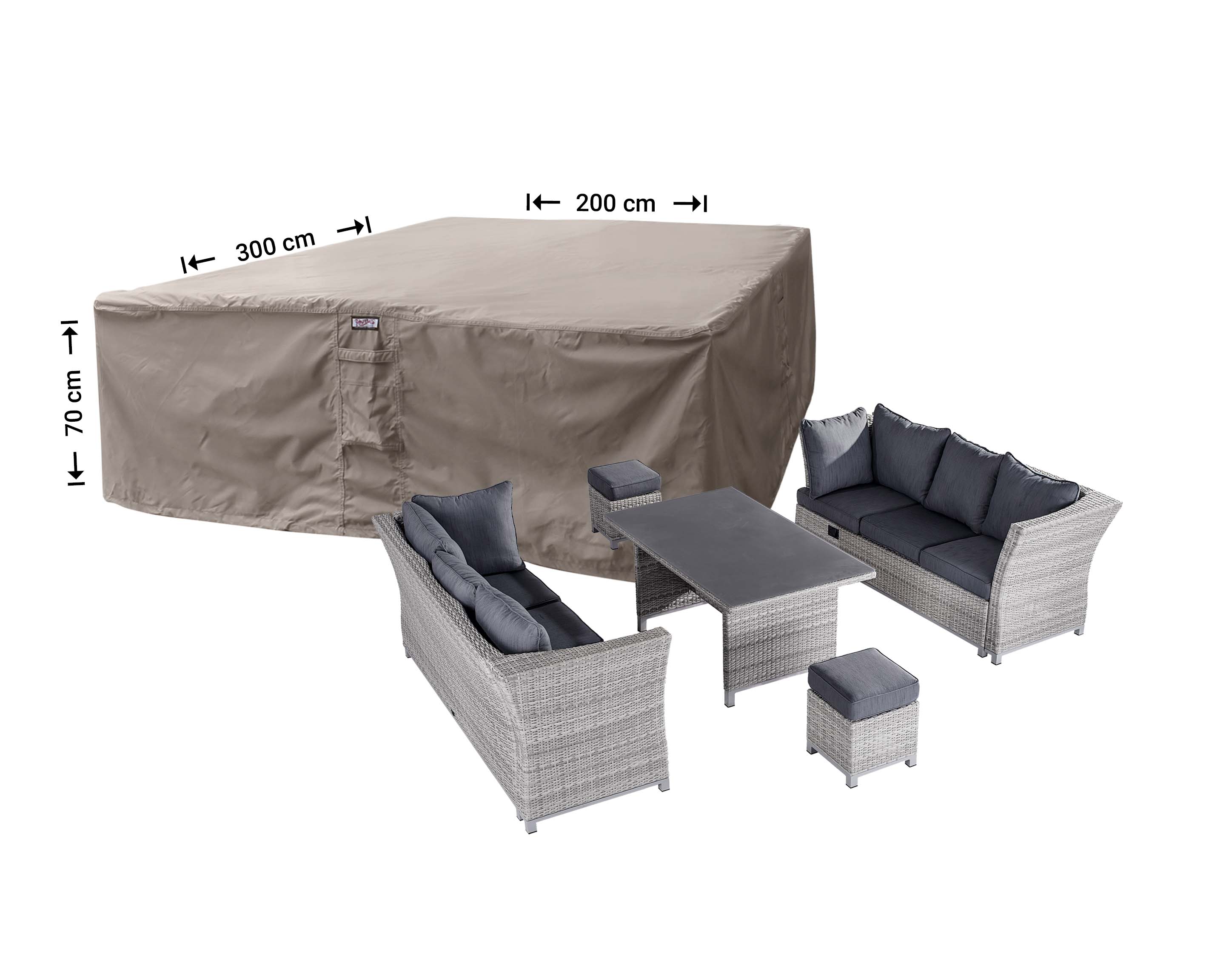 Loungeset hoes 300 x 200 H: 70 cm