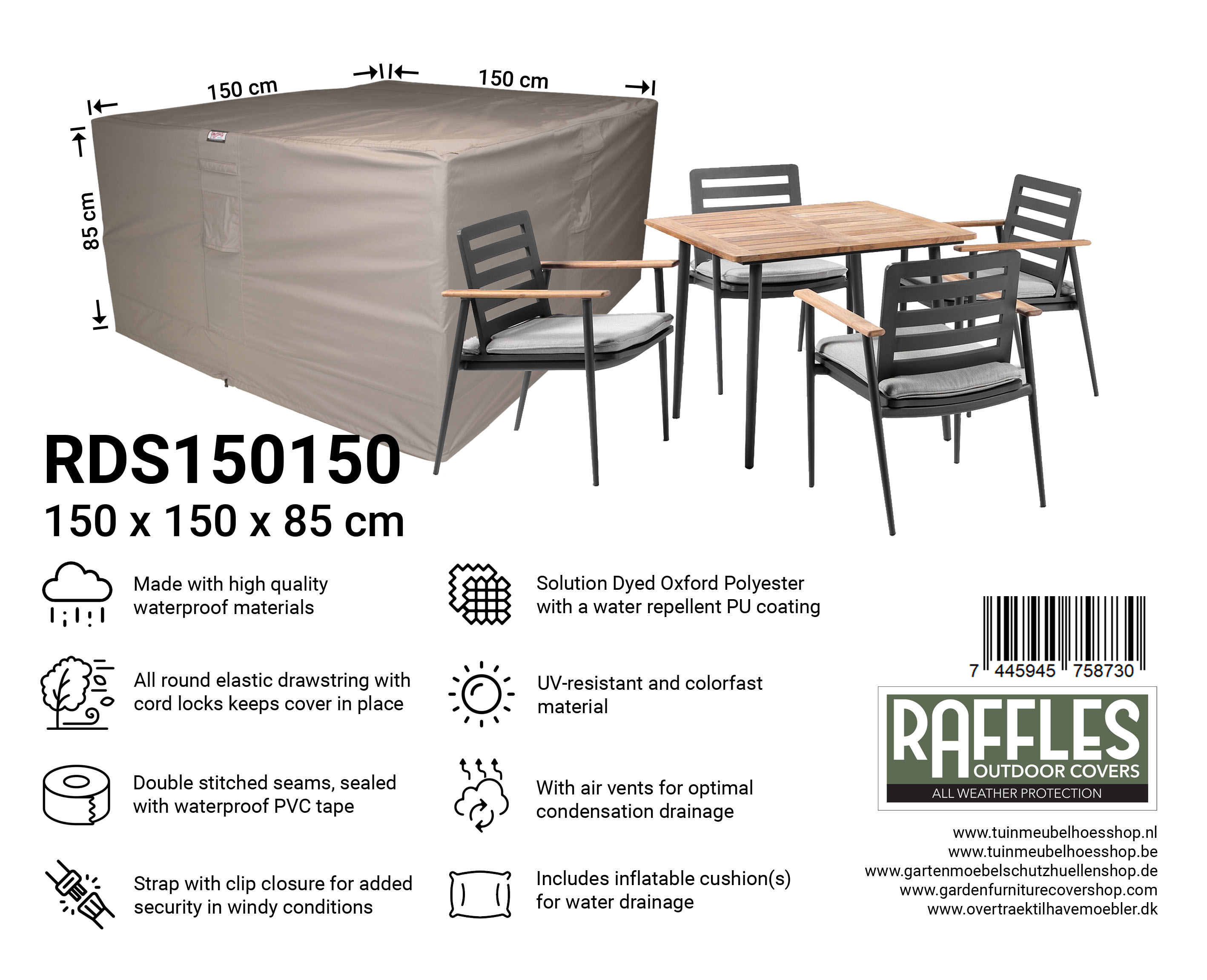 RDS150150 hoes tuinset 150 x 150 H: 85 cm