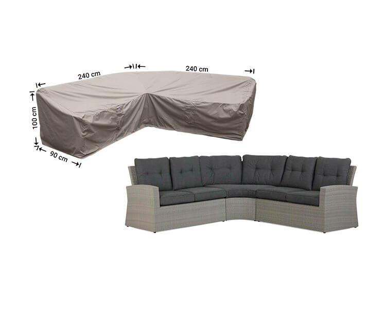 Beschermhoes voor dining hoekbank 240 x 240 x 90 H: 100/65 cm
