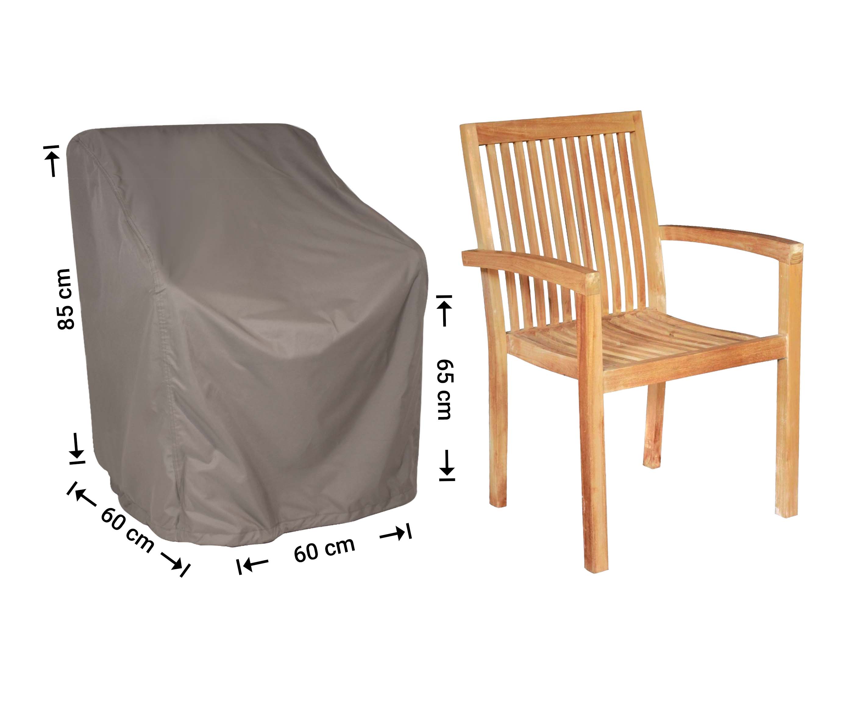 Afdekhoes voor tuinstoel 60 x 60 H: 85/65 cm