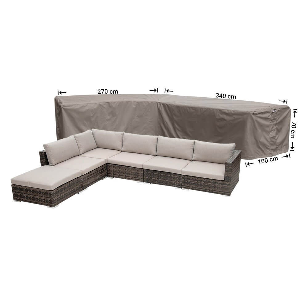 Lounge hoekbank hoes 340 x 270 x 100 H: 70 cm