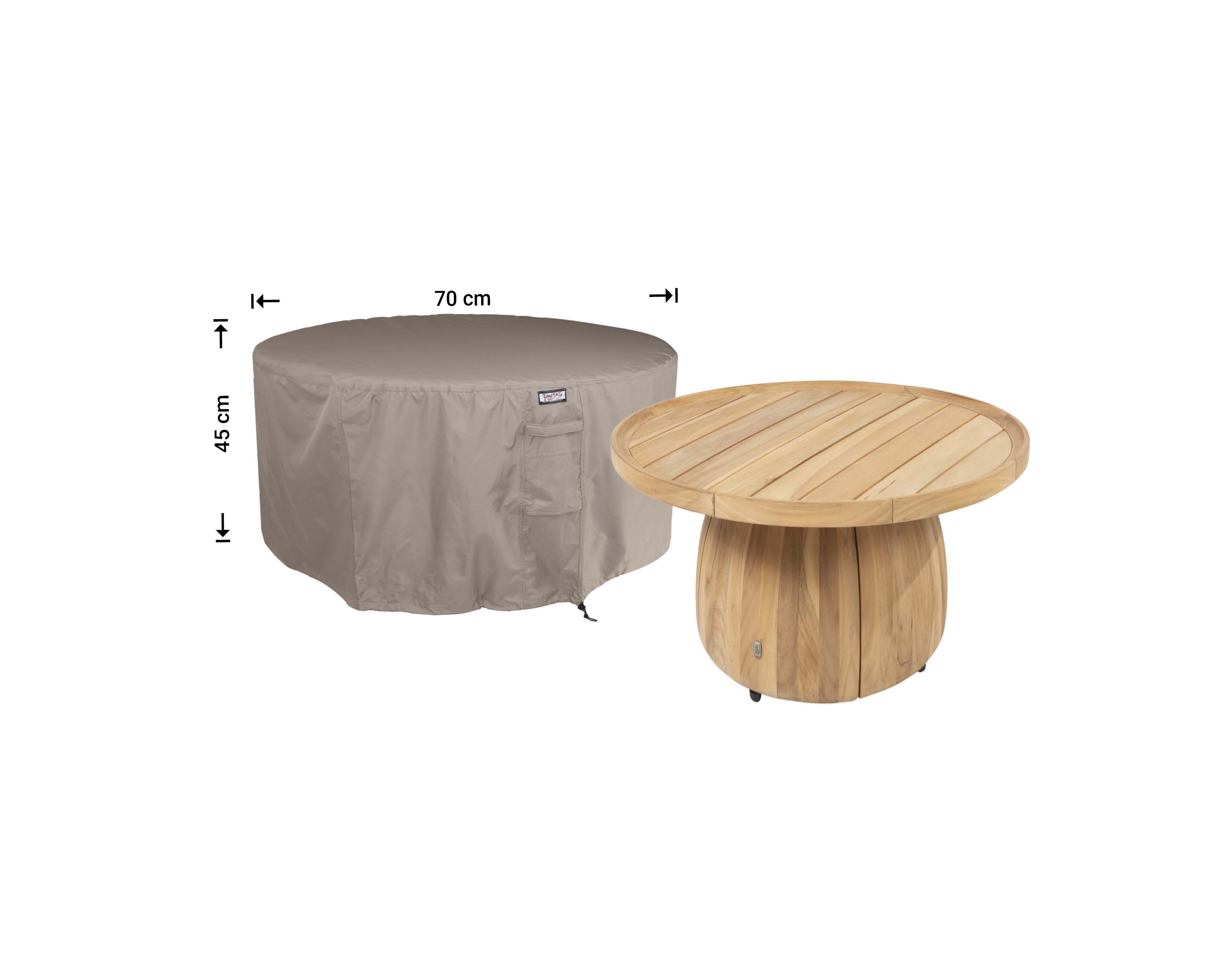 Protective cover sidetable diam.: 70 H: 45 cm