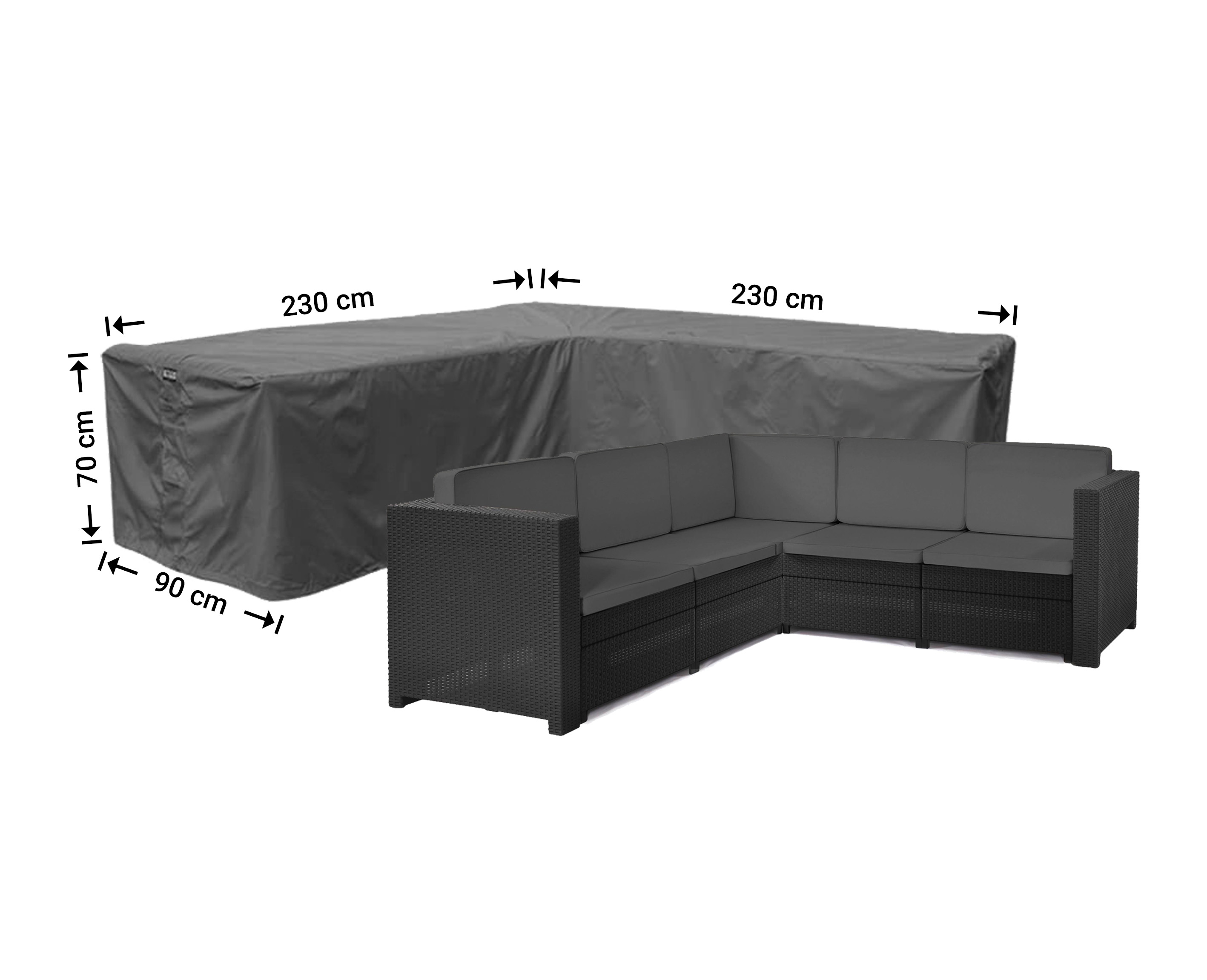 Raffles Covers L-shaped corner sofa covers with equal sides