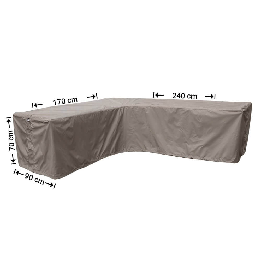 Hoekbank beschermhoes 240 x 170 x 90 H: 70 cm links