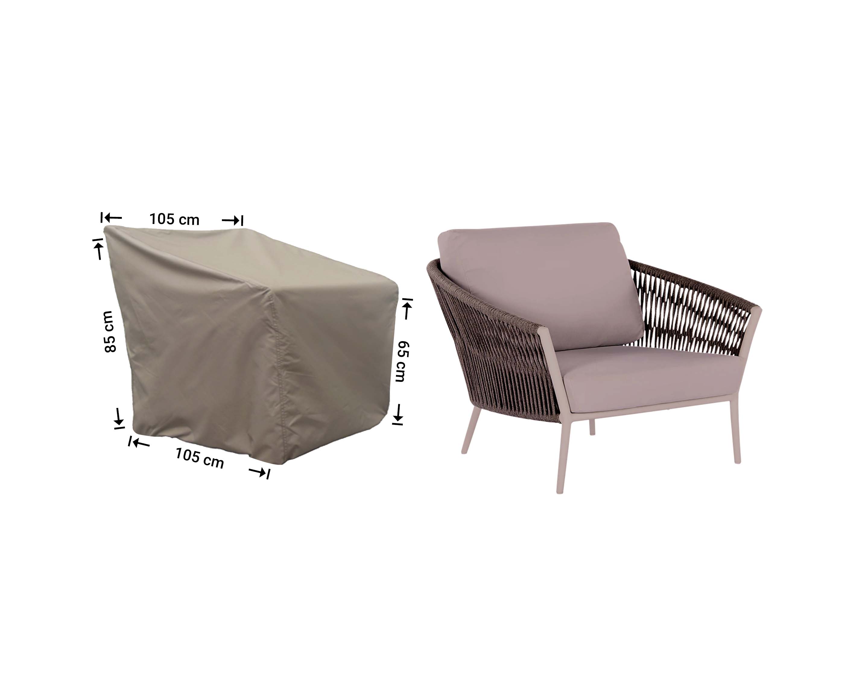Beschermhoes voor lounge stoel 105 x 105 H: 85/65 cm