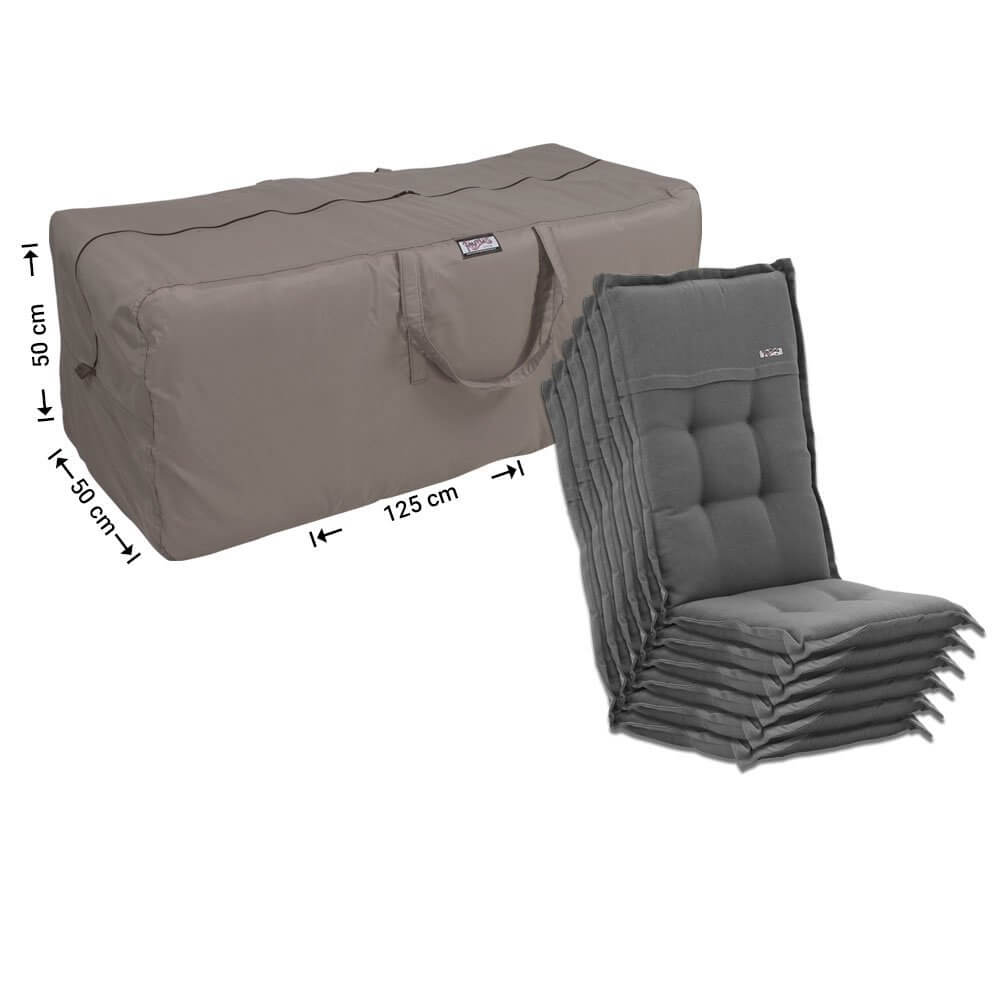 Tas voor 6 hoge rugkussens 125 x 50 H: 50 cm RSB1255050