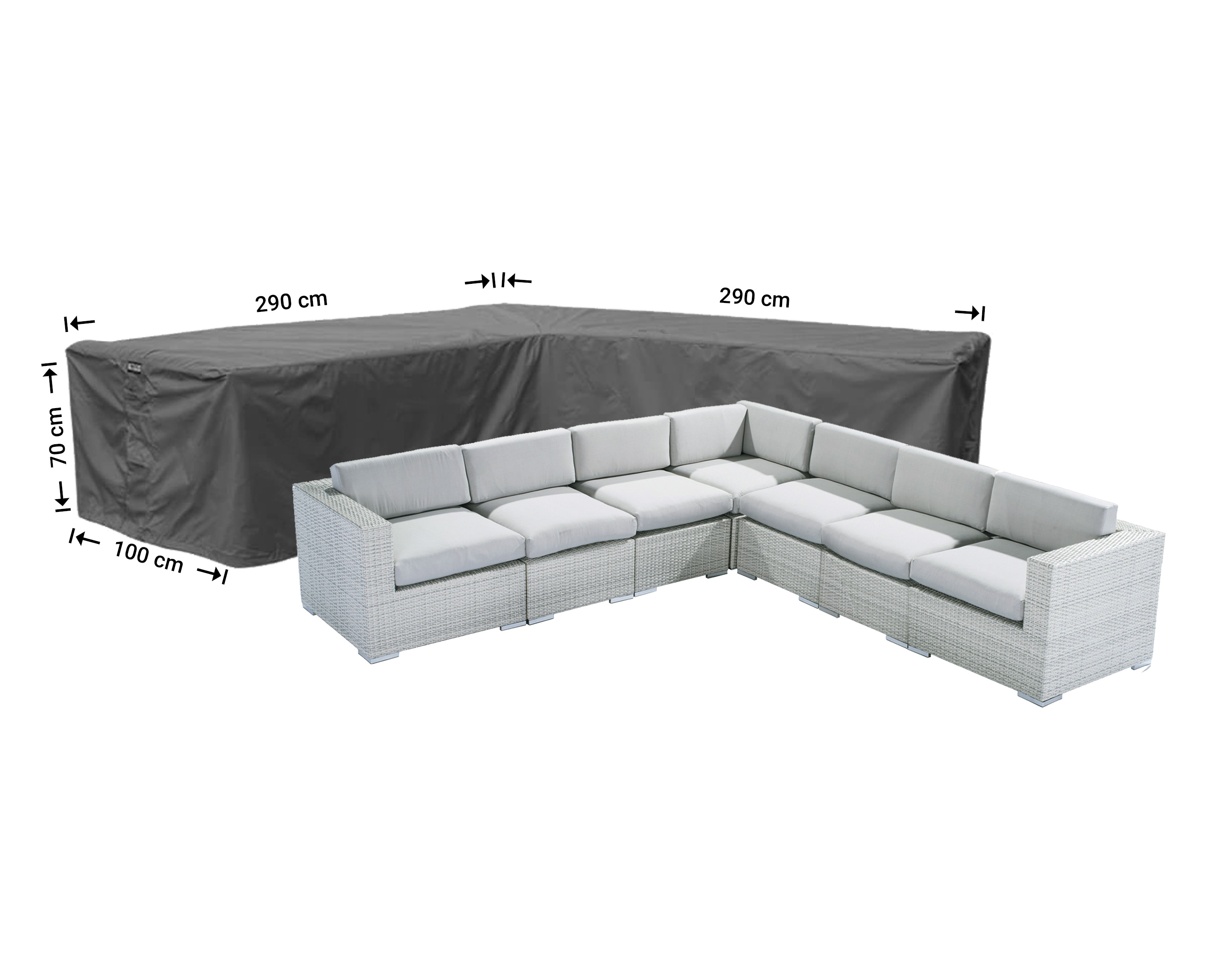 Raffles Covers L-shaped corner sofa covers with equal sides