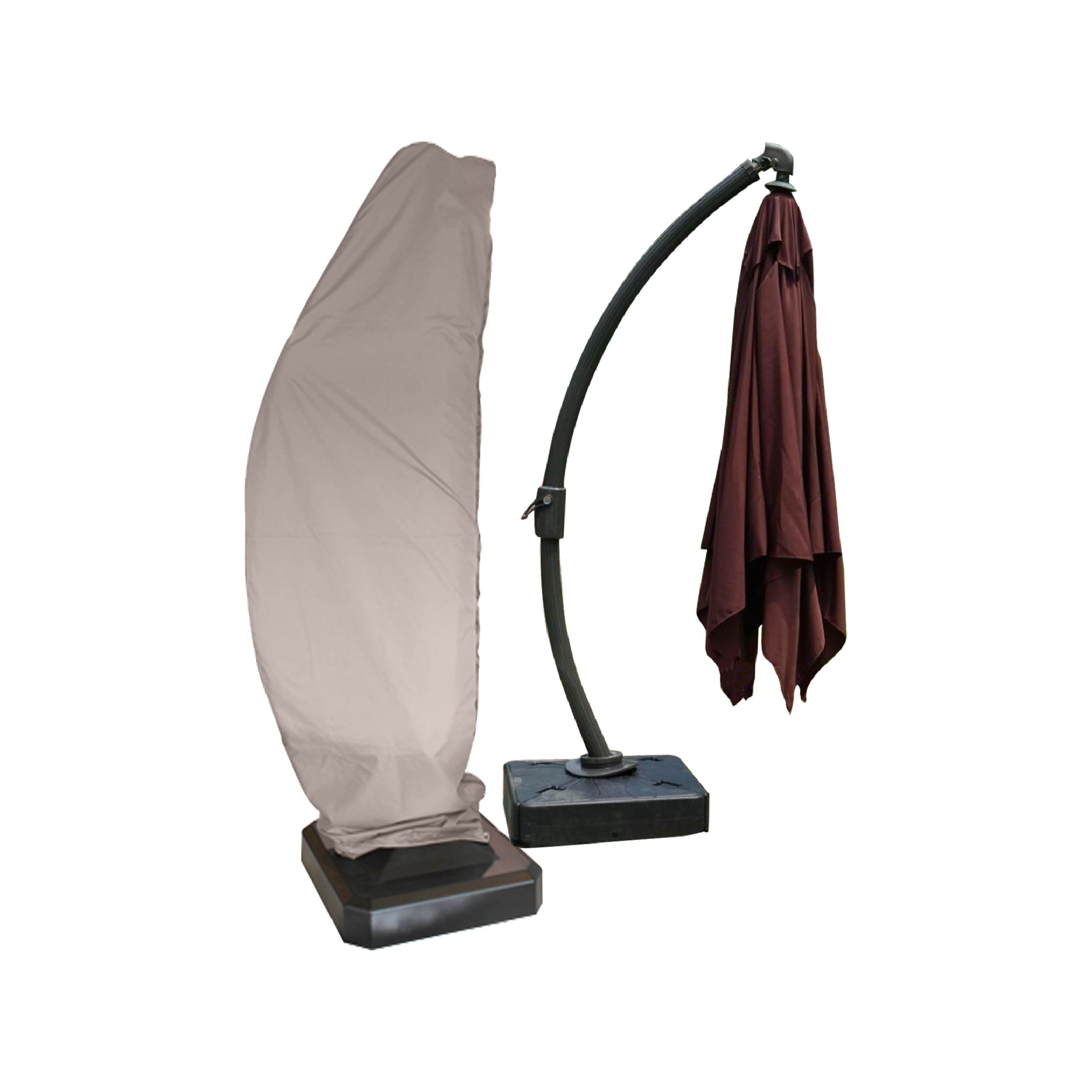 Curved parasol cover