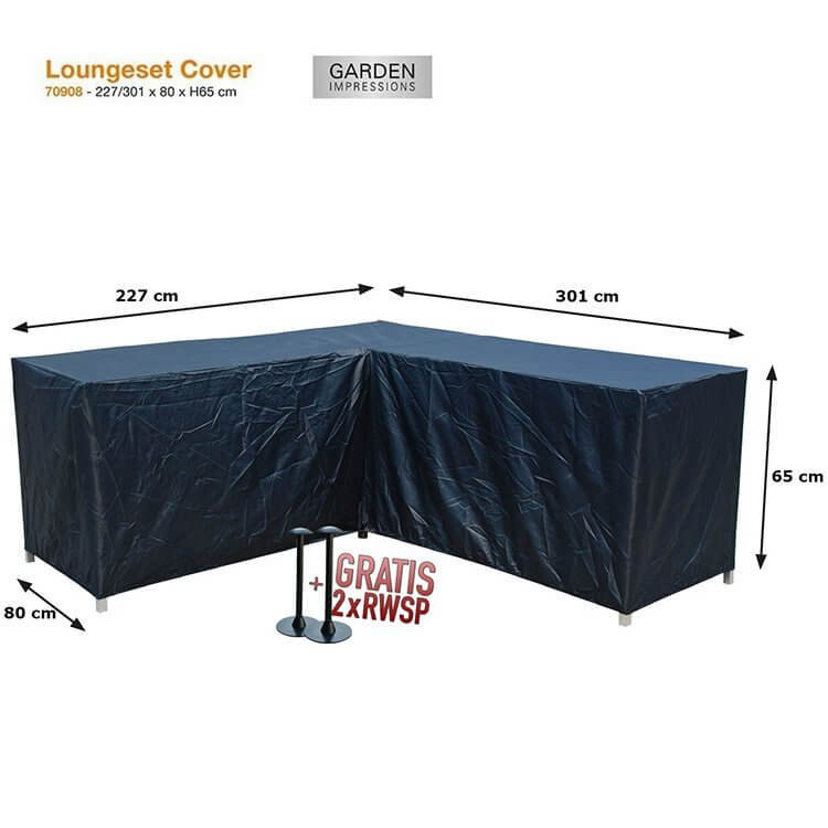 Corner lounge sofa cover 301 x 227 x 80 H: 65 cm