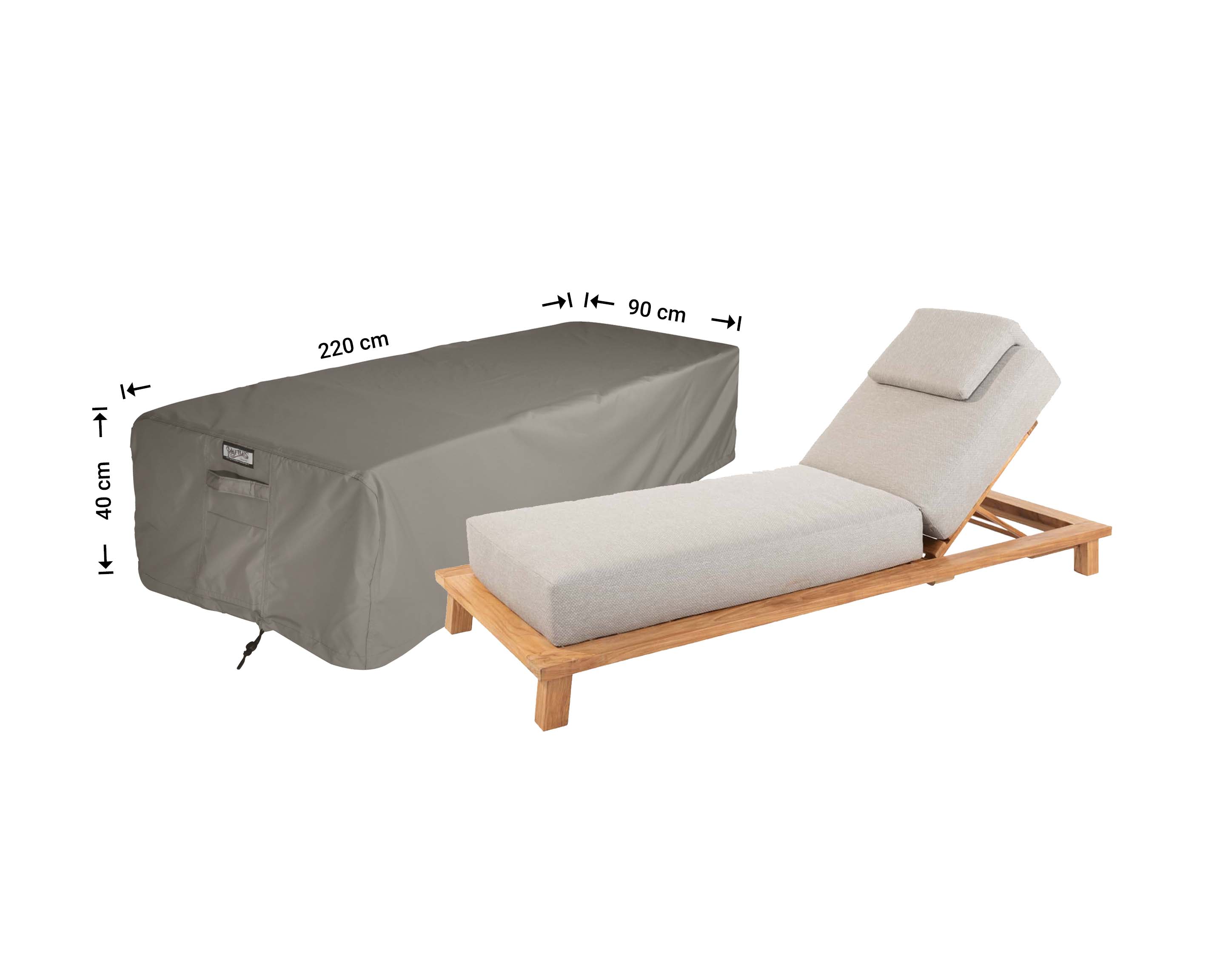 Cover for sun lounger XL 220 x 90 H: 40 cm