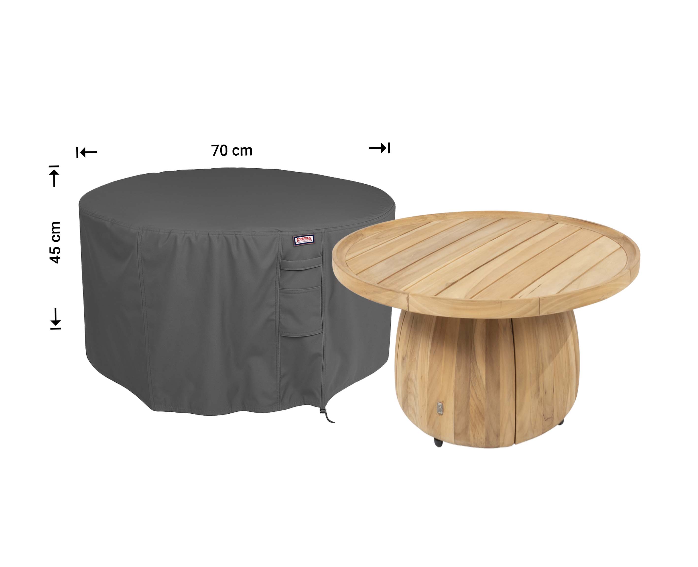Protective cover sidetable diam.: 70 H: 45 cm